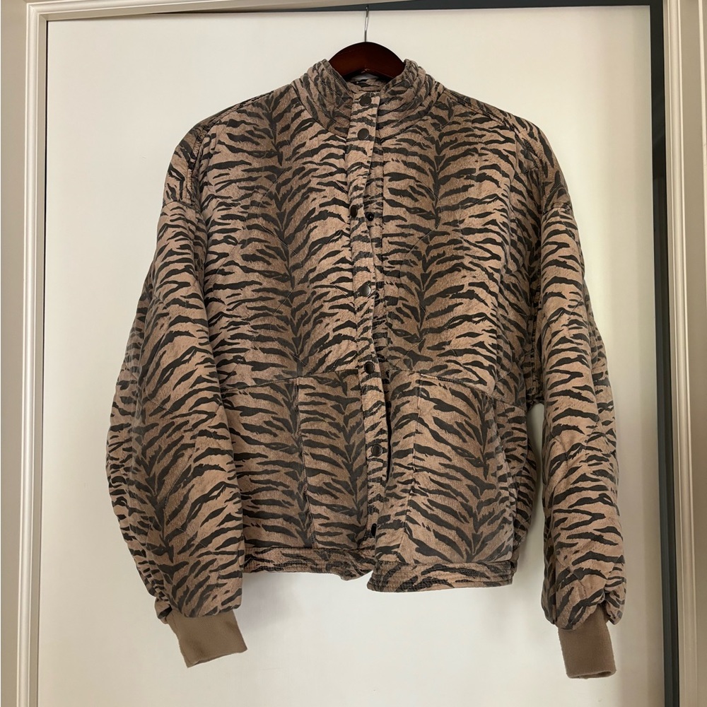 Animal Print Quilted Oversized Jacket from Anthropology